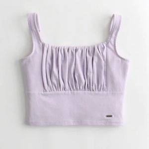 Lavender ruched crop tank top || Hollister